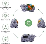 Goodeco Solar Highland Cow Garden Statue with Succulents Grey Resin view 4