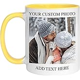 Custom Mug - Personalized Coffee Mug with Photo Text Logo | Taza Personalizada 11oz Both Sides Print | Custom Gifts for Men Women | Customized Picture Cup Dishwasher Safe
