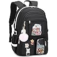 Backpacks for Girls,Laptop Backpack 15.6 Inch School Bag Cute College Large Bookbags Travel for Teens Women Students Anti Theft Daypack (Black)