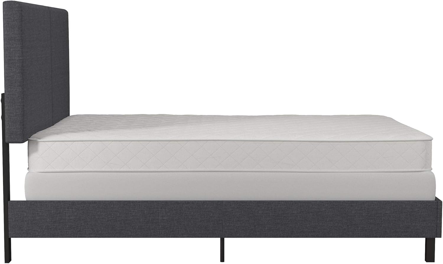 DHP Janford Upholstered Bed with Chic Design | Queen | Grey Linen: Furniture & Decor