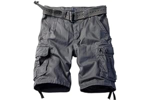 GSGGIG Mens Cargo Shorts Relaxed Fit Camo Casual Shorts Multi-Pocket Work Shorts with Pockets 11" Inseam