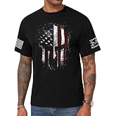 KESIHAN Men's USA Flag Graphic T Shirt American Spartan Patriotic Tee | USA flag graphic Punisher Shirt with American Spartan patriotic design,casual style for daily wear and USA events.