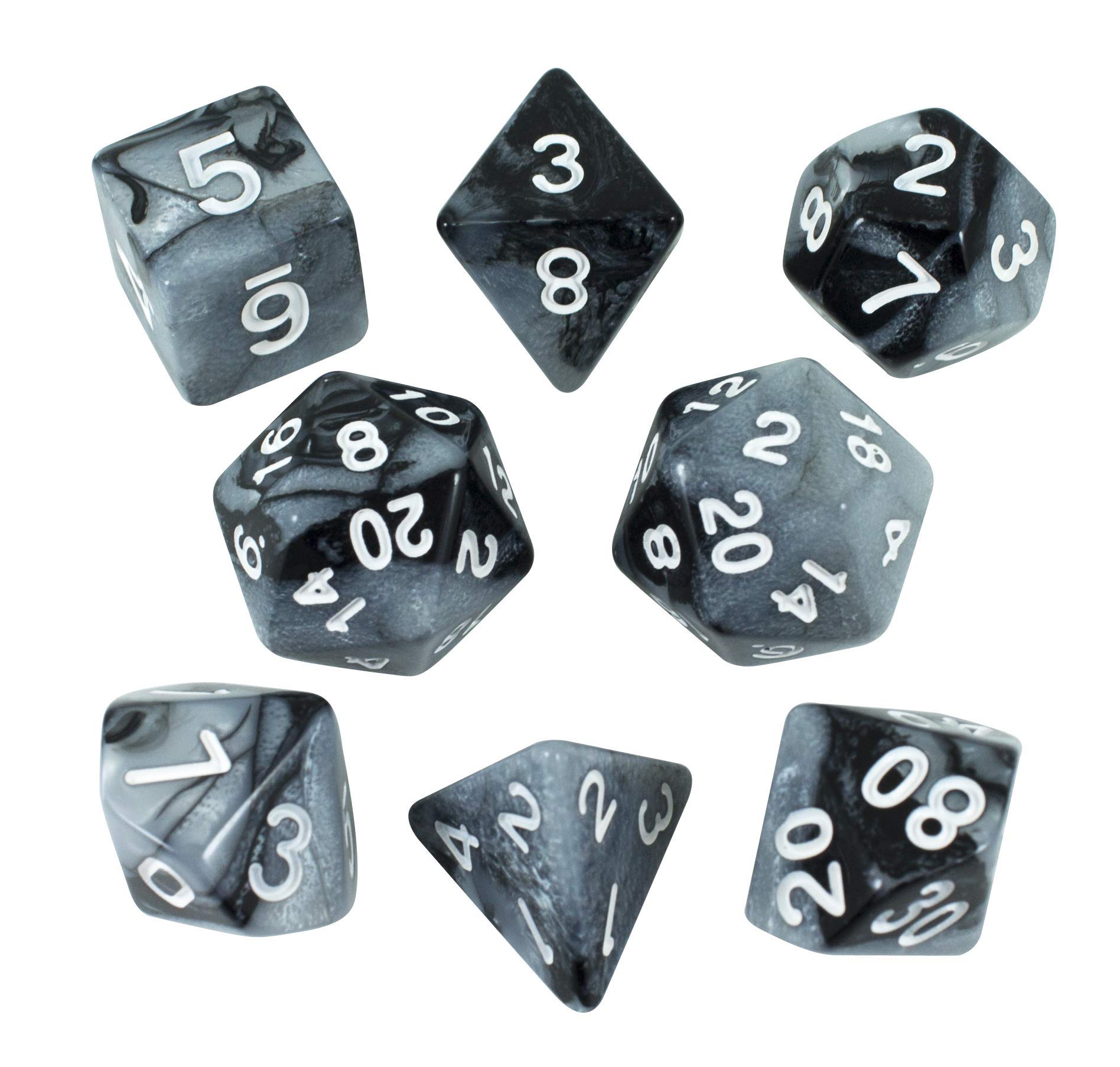 Paladin Roleplaying Magenta and Black Dice - Expanded DnD Set With Extra D20 - 'Claws Of Darkness'