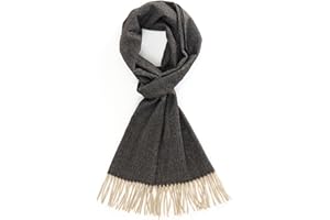 TAMOUKOC Men's Winter Scarf Warm Long Plaid Classic Tassel Scarf for Women