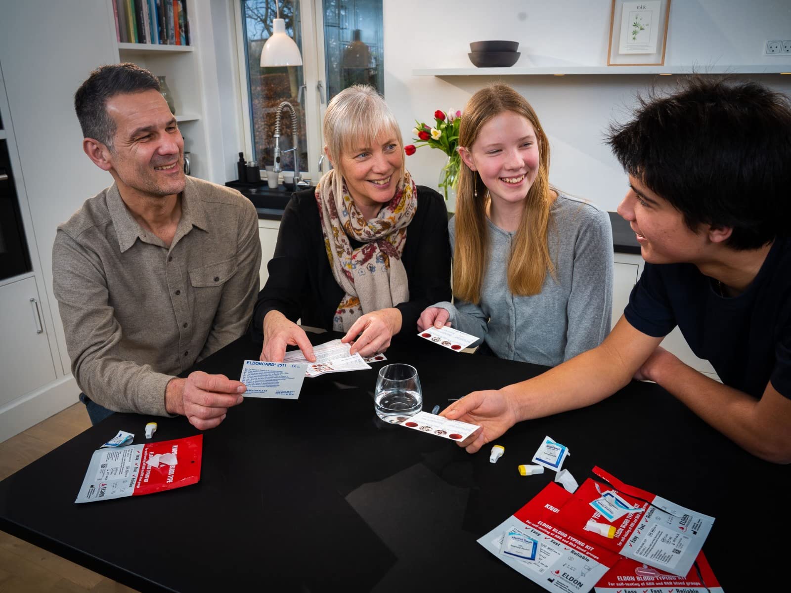 EldonCard Blood Type Test (Complete KIT) - Find Out if You are A, B, O, AB & RH- Results in Minutes - Air Sealed Envelope, Safety Lancet, Micropipette, Cleansing Swab - 1 Pack