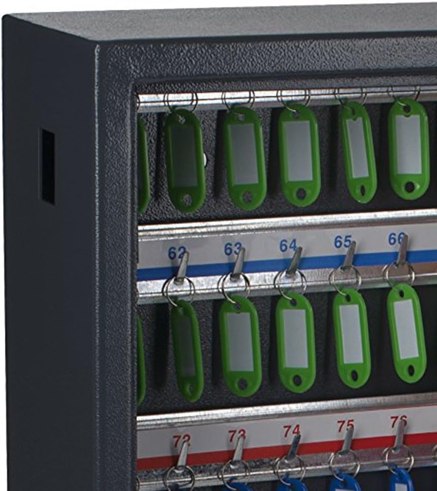 PAVO 8056019 Key Box/Cabinet/High Security Safe with Electronic Lock 100 Hooks with Side Slot - Dark Grey - Image 4