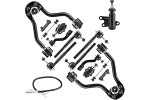 ILONPA 4WD Front Upper Control Arms w/Ball Joints Pitman Idler Arm Sway Bar End Links Tie Rods Suspension Kit for 1999-2000 Cadillac Escalade, 1995-1999 GMC K1500 Suburban Tahoe Yukon (15pc)