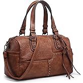 Dasein Women Soft Vegan Leather Barrel Bags Large Hobo Top Handle Work Totes Satchel Handbags Shoulder Purse