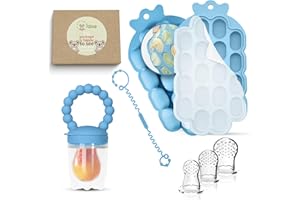O’doe Baby Popsicle Molds | 1 Feeders, 3 Nipples, 1 Clip, 1 Trays (18-Holes Silicone Baby Food Freezer Tray) | BPA-Free Teeth