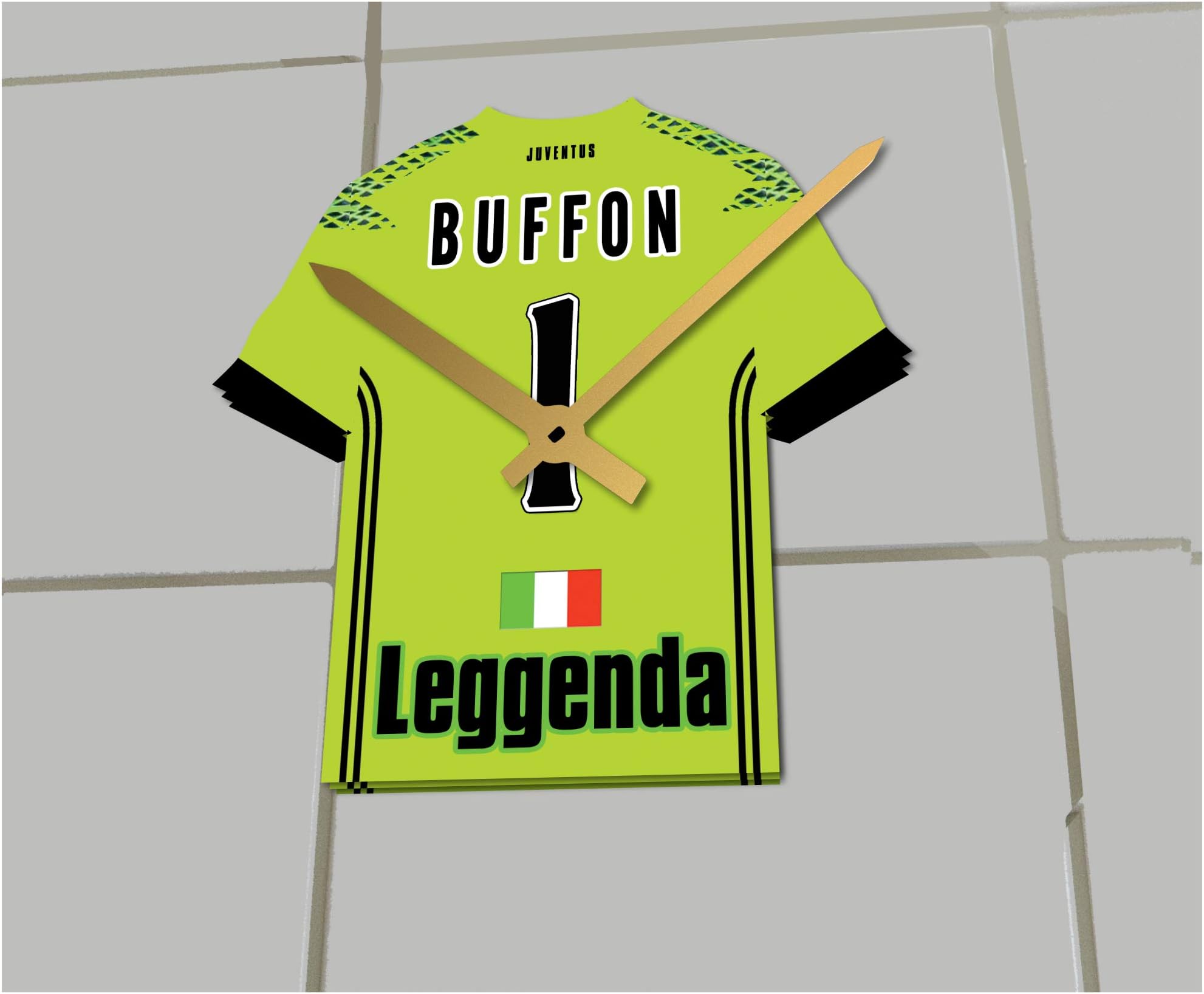 GIANLUIGI BUFFON 1 - JUVENTUS F.C. FOOTBALL SHIRT CLOCK - FOOTBALL LEGENDS LIMITED EDITION