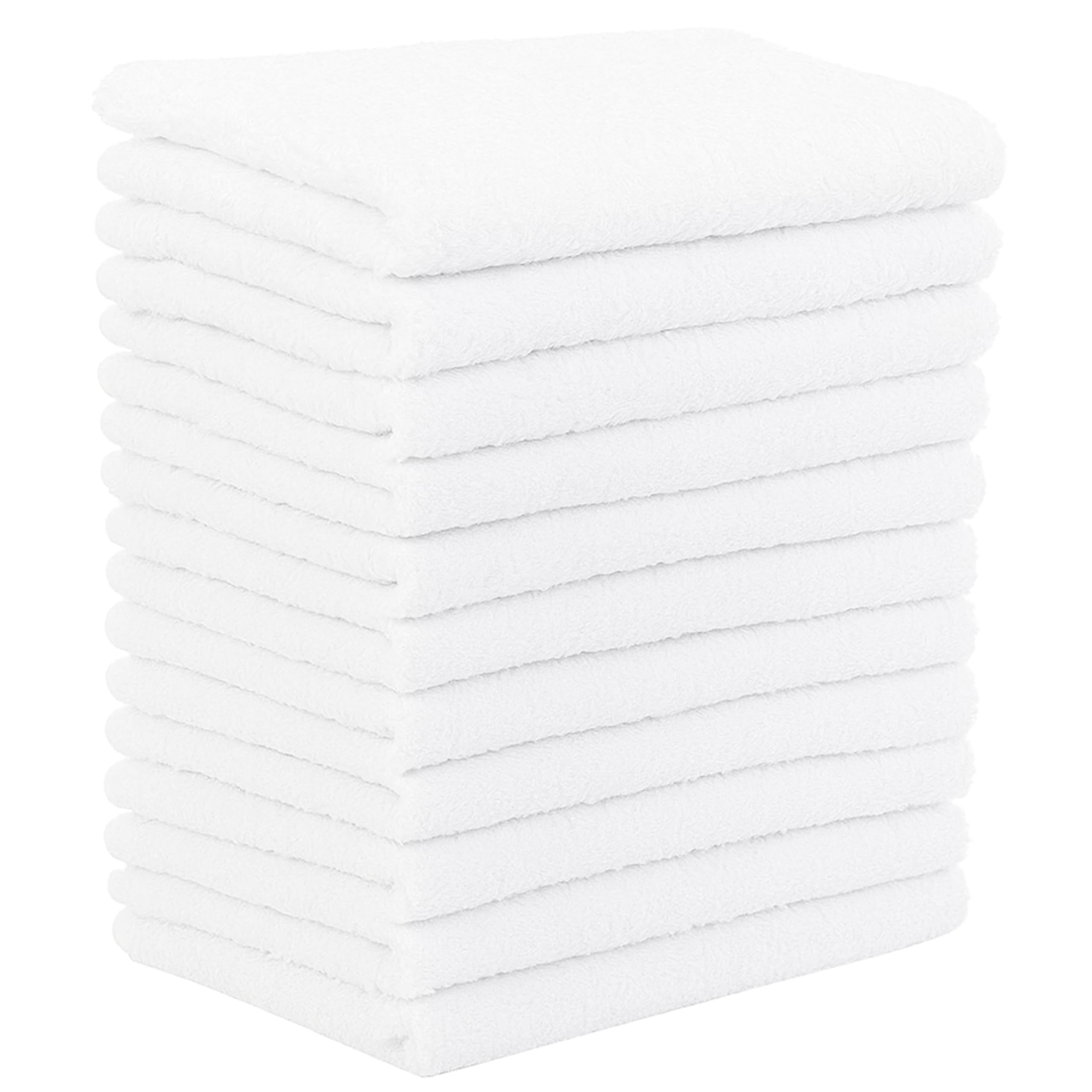 DUDU N GIRLIE Baby Terry Towelling Cloth Nappies Flat Diapers Washable Nappies| Baby Face Hand Cloths Bath Flannel Wash Towel Wipe Feeding | Soft 100% Cotton 60x60cms Nappy (Pack of 12, White)