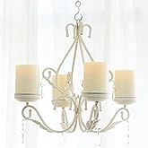 GiveU 3 in 1 Lighting Chandelier, Metal Wall Sconce Set of 2, Table Centerpiece for Indoor or Outdoor, Chain and Candles Incl