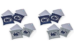 NCAA College Dual Sided Bean Bags by Wild Sports, 8 Count, Premium Toss Bags for Cornhole Set - Great for Tailgates, Outdoors, Backyard
