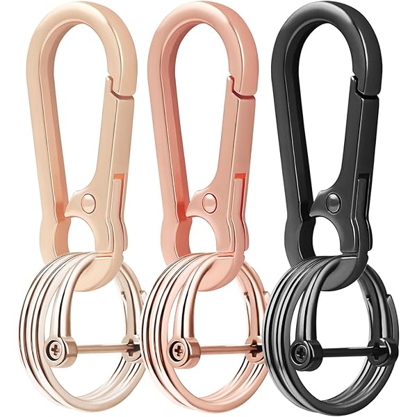 MECCANIXITY Metal Keychain Hook Clips (2-Pack) - Zinc Alloy Key Organizer With Carabiner Clip For Belts & Bags