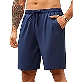 COOFANDY Mens Casual Shorts 9 inch Inseam Stretch Beach Shorts Elastic Waist Drawstring Summer Shorts