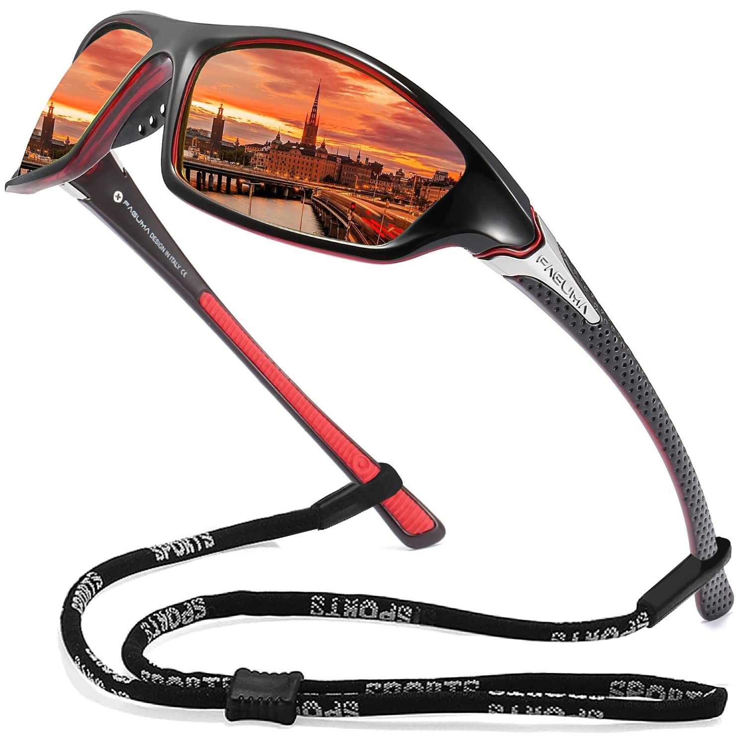 Photo 1 of FAGUMA Sports Polarized Sunglasses For Men Cycling Driving Fishing UV400 Protection