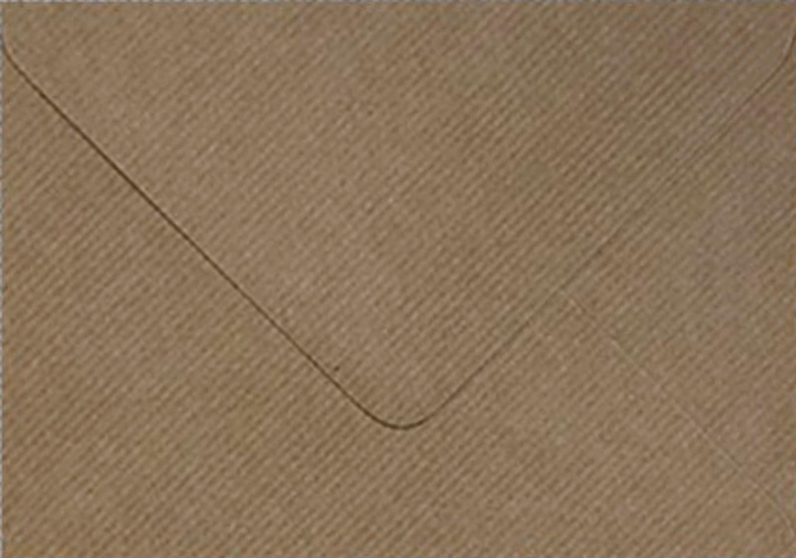 20 x C7 Plain Ribbed Recycled Kraft Card Envelopes Natural Brown (83x112mm A7)