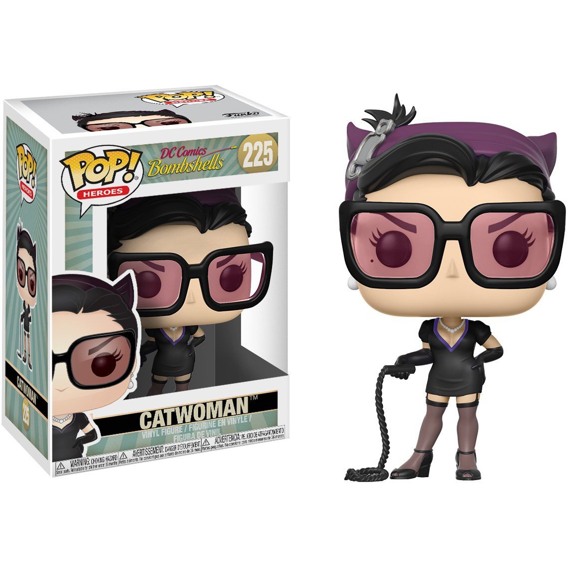 Funko Catwoman: DC Bombshells x POP! Heroes Vinyl Figure & 1 POP! Compatible PET Plastic Graphical Protector Bundle [#225 / 22893 - B]