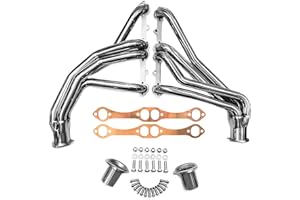CERTIFIED AUTOMOTIVE EXPERTS Polished Stainless Steel Long Tube Headers SBC Chevy GMC 1973–1987 C10 K10 C20 K20 C30 K30 Blazer Suburban Jimmy 265 283 305 307 327 350 400 V8 Copper Collector & Multi-Layer Copper Fiber Gaskets Fits