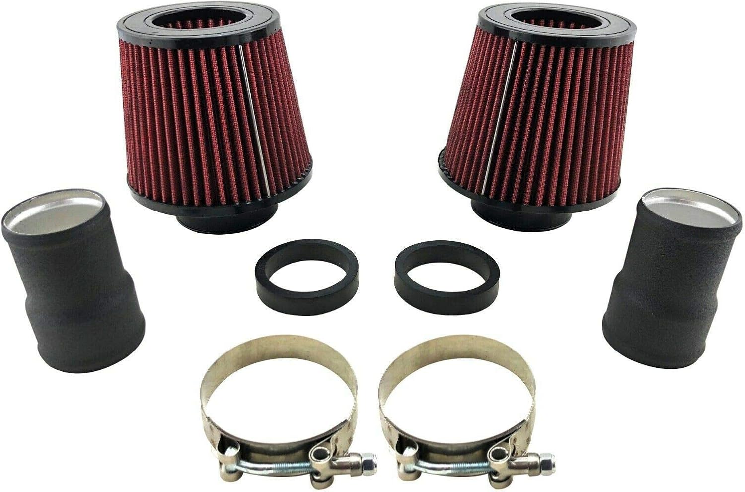 Performance Dual Cone Air Intake Adapter + Filters for 200713 135i