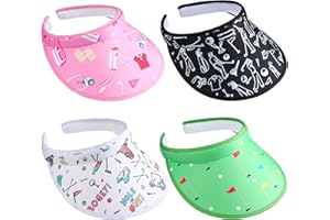 Cozypower 4 Pcs Golf Visor Hats Women Men Sun Protection Golf Visors Funny Outdoor Golf Hats Clip on Visors UV Protection Cap