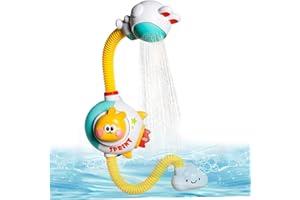 Bath Toys for Toddlers 1-3, Rabbit Shower Head with Rechargeable Battery, Bath Toys for Kids 3-5, Rechargeable & Manual Modes