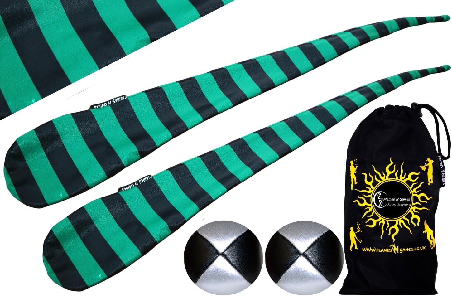 Flames 'N Games FUNKY® Sock Poi Set - Pro Poi Spinning Socks (Jail-Boy) - 5 Designs + 2x 90g Balls & Travel Bag - Unisex - Age 13+ - Image 3