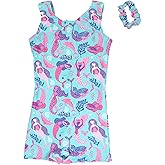 Destira Gymnastic Unitards for Girls with Matching Scrunchie - Biketard Athletic Wear, Gymnastics, Dance, Cheer, & More