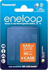 Eneloop AAA Micro Ni-MH Battery 4-Pack Blue Case 800 mAh Rechargeable