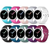 DaQin 10 Pack Bands Compatible with Samsung Galaxy Watch 8 Band 40mm 44mm/Galaxy Watch 8 Classic Band 46mm,Soft Silicone Sport Waterproof Wristband Replacement Strap for Samsung Galaxy Watch Women Men