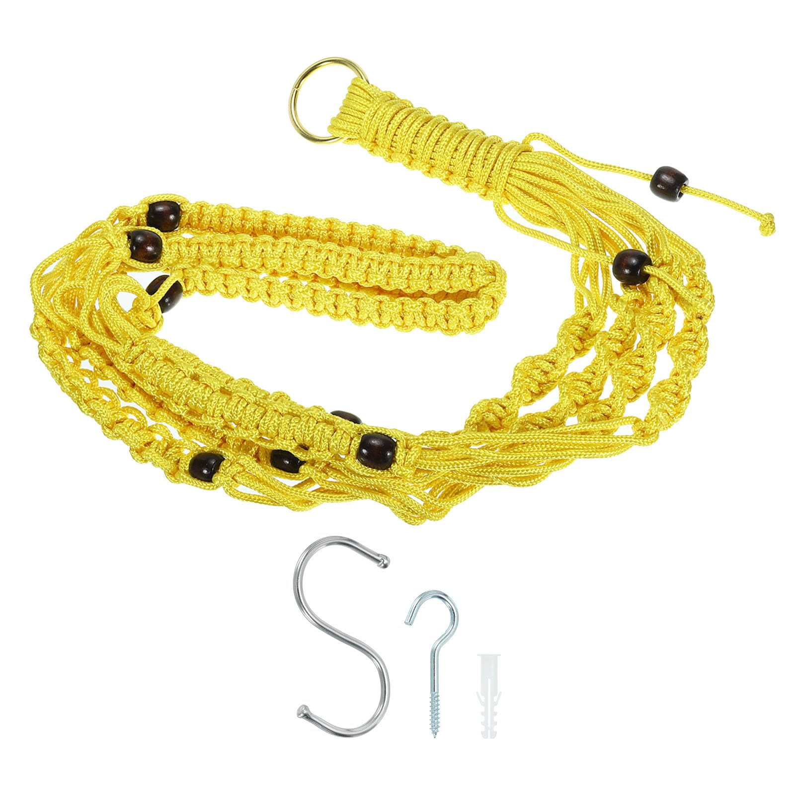 PATIKIL Macrame Hanging Planter, 35 Inch Handmade Hanging Plant Holders Flower Pot Hanger Flower Pot Hanger for Indoor Outdoor Decor, Yellow