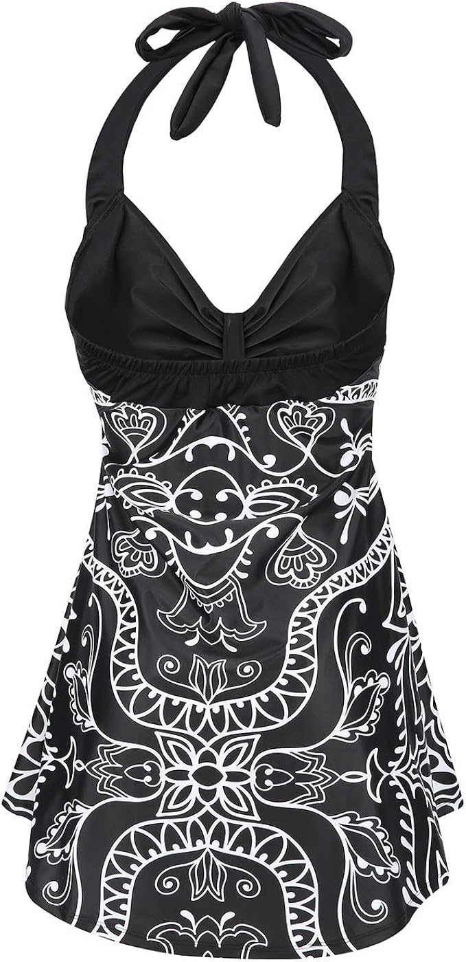 hde lemon women's one piece swimdress plus size tummy control