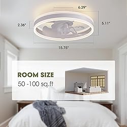 LUDOMIDE Ceiling Fans with Lights and Remote Flush