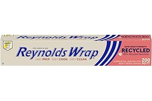 Reynolds Wrap Recycled Aluminum Foil, Recycled Foil Roll, Made From 100% Recycled Materials, With Secure Easy Open and Close Tab, 200 Sq. Ft.