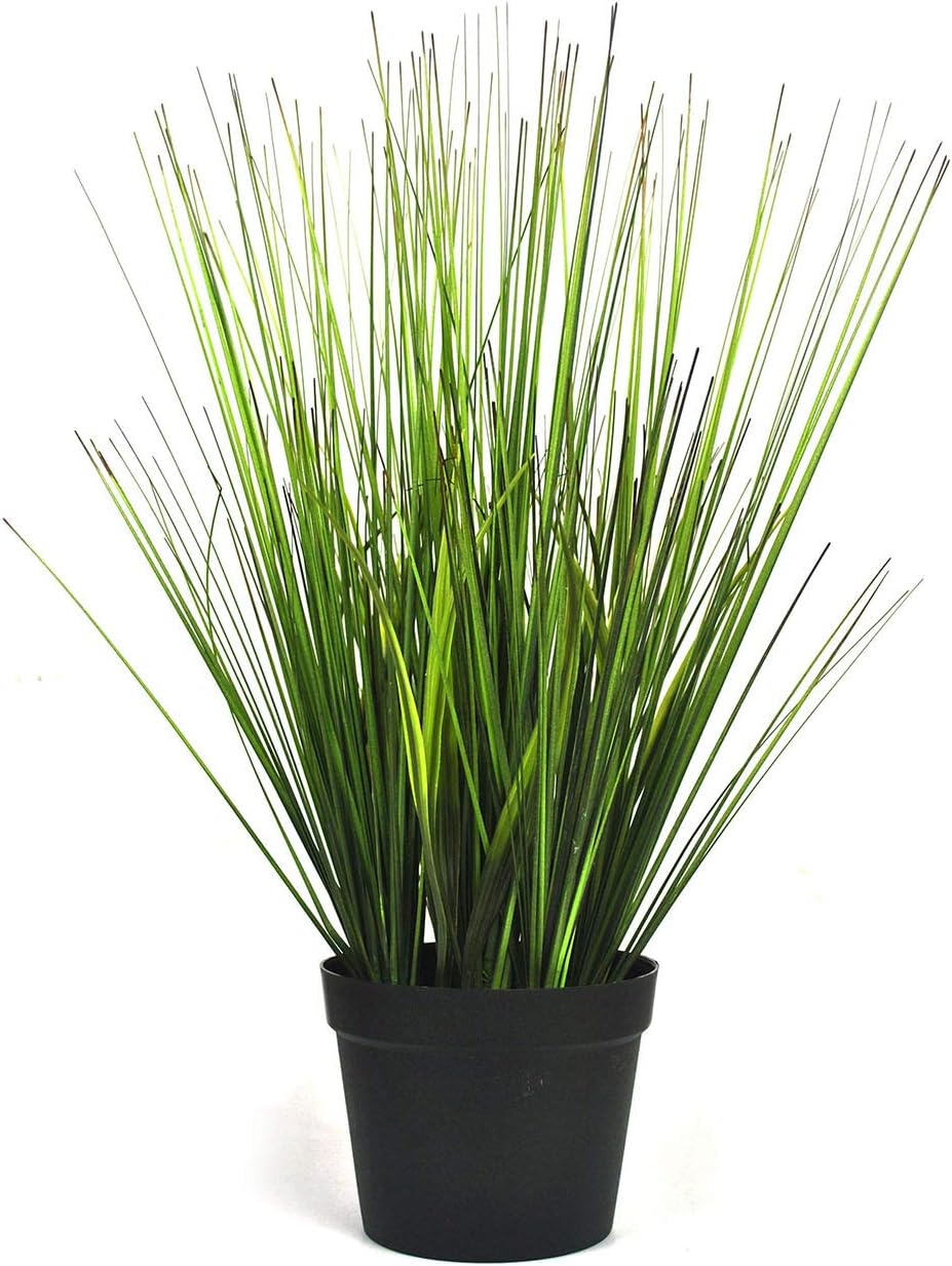 Artificial Plants Artificial Onion Grass Plants UV Resistant Fake Faux Wheat Grass with Plastic Pot Faux Greenery Topiaries for Bathroom Home Office House Decorations