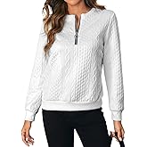 SOLY HUX Women's Half Zip Sweatshirt Crew Neck Long Sleeve Cable Knit Pullover Tops
