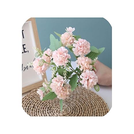 Hortensia Fleurs Artificielles 9 Têtes Bouquet Boule Fleur