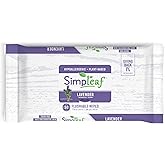 Simpleaf Lavender Essential Oil Flushable Wipes 50 Count (50 Count (Pack of 1), Lavender)