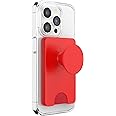 PopSockets Phone Wallet with Expanding Grip and Adapter Ring for MagSafe, Phone Card Holder, Wireless Charging Compatible, Wallet Compatible with MagSafe - Rosso