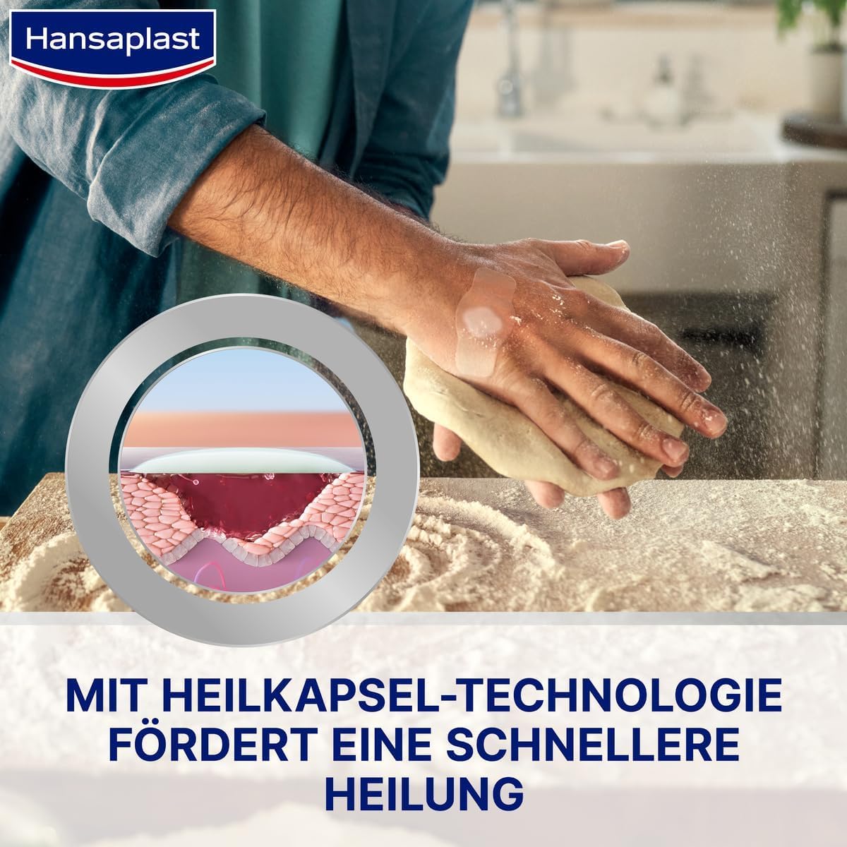 Hansaplast Pflaster Zweite Haut Schutz Regulär (6 Strips), dünnes und flexibles Hydrokolloid-Pflaster mit Heilkapsel-Technologie, wasserdichtes Wundpflaster mit extra starkem Halt für mindestens 72h 5