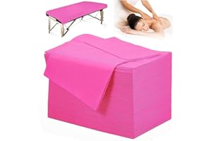 100 Pack Disposable Bed Sheets for Massage Table, Massage Bed Cover for SPA Beauty Salon Facial Travel,Tattoo Waxing Cover, E