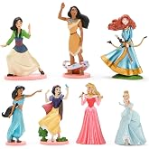 Disney Store Official Princess Figure Set &ndash; 7 Fully Sculpted Disney Figures Including Cinderella, Mulan, Jasmine &amp; More in Double-Tiered Box with Scenic Backgrounds