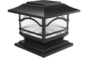 Davinci Lighting Premium Solar Outdoor Post Cap Lights - 4x4 5x5 6x6 - Bright LED Light for Fence Deck Garden or Patio Posts - Slate Black (1 Pack)