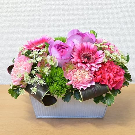 Amazon エルフルール 生花 イヴピ ガーベラ アレンジメント フラワーギフト 贈り物 プレゼント フラワーアレンジメント オンライン通販