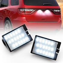6000K White LED License Plate Lights – Fits 2014-2021 Dodge Durango – Pair