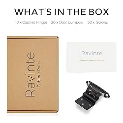 Ravinte 10 Packs (5 Pairs) 3/8" Inset Matte Black