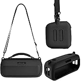 Hzycwgone Case for Bose SoundLink Max Portable Speaker,Silicone Cover for Bose Soundlink Max Travel Protective Skin Shoulder Bag Accessories(Black Case)