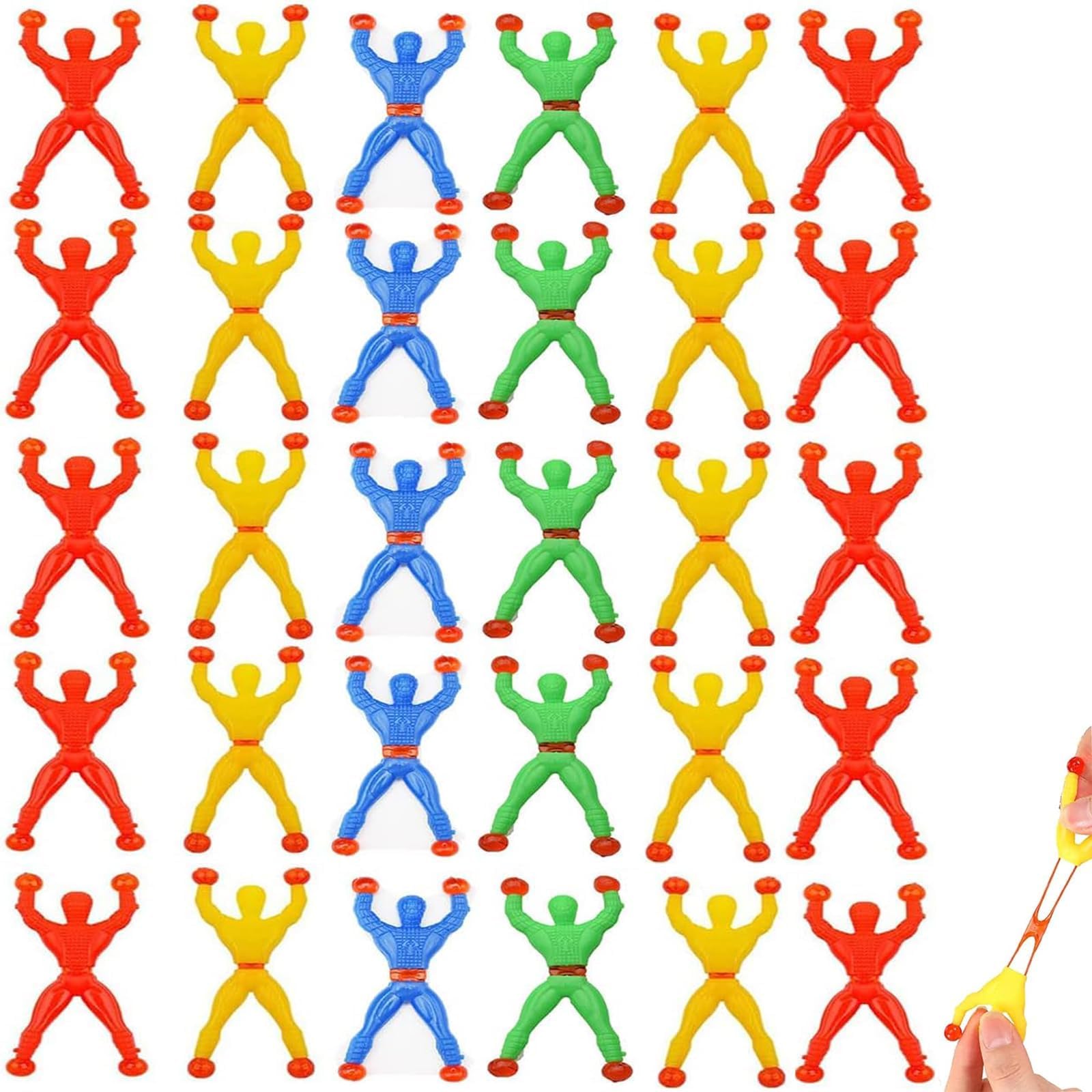 30Pcs Sticky Men,Stretchy Men,Novelty Sticky Stretchy Toys Set,Multicolored Sticky Wall Climbers,for Kids Unisex Classroom Rewards Prizes Novelty Toys Parcel Gifts for Boy Girls(Color Random)