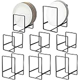 Skylety 8 Pcs Plate Holders Organizer Metal Dish