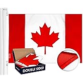 G128 Canada Canadian Flag | 2x3 Ft | Double ToughWeave Series Double Sided Embroidered 210D Polyester | Country Flag, Embroidered Design, Indoor/Outdoor, Brass Grommets, Heavy Duty, 3-ply